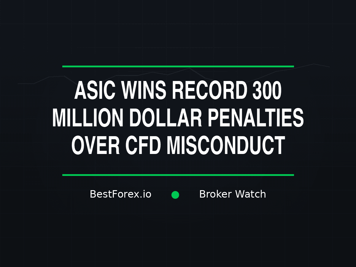 ASIC wins record 300 million dollar penalties over CFD misconduct — BestForex.io Broker Watch.