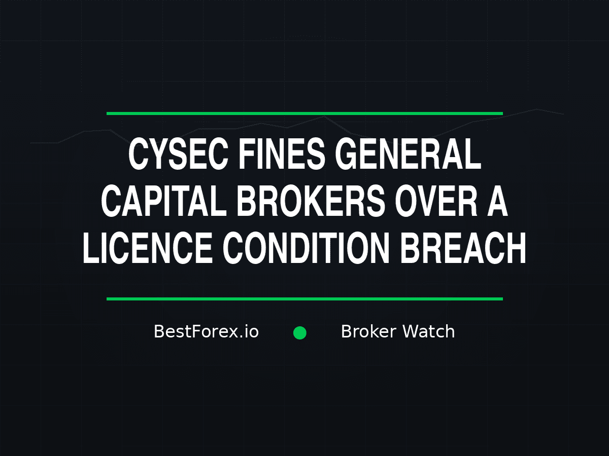 CySEC fines General Capital Brokers over a licence condition breach — BestForex.io Broker Watch.