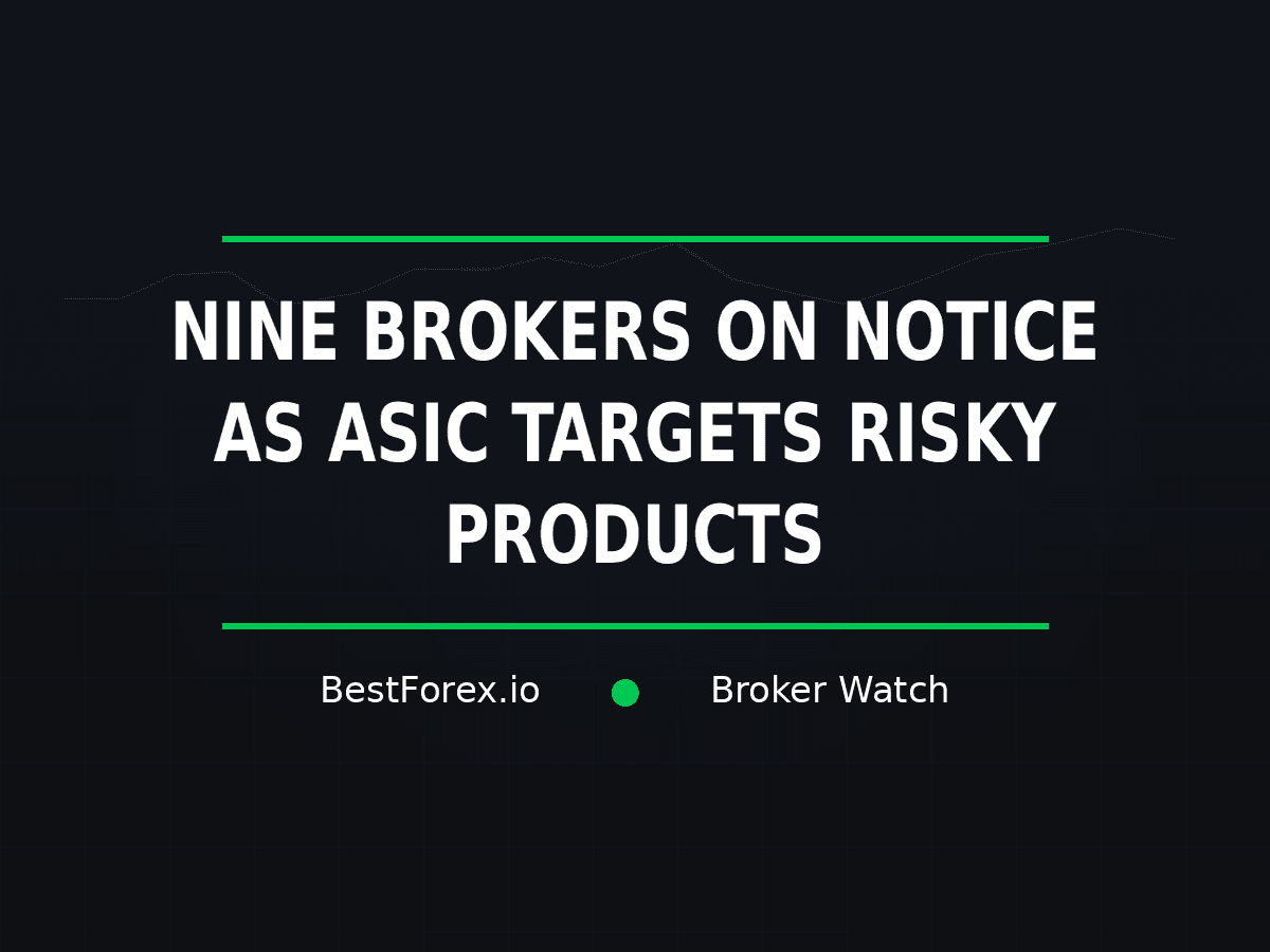 ASIC puts nine online brokers on notice over risky products and weak onboarding — BestForex.io Broker Watch cover image