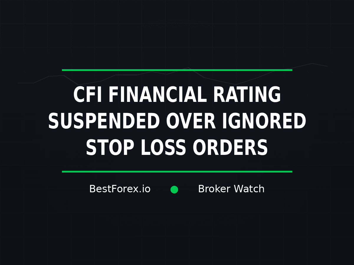 CFI Financial rating suspended amid complaints alleging ignored stop-loss orders — BestForex.io Broker Watch