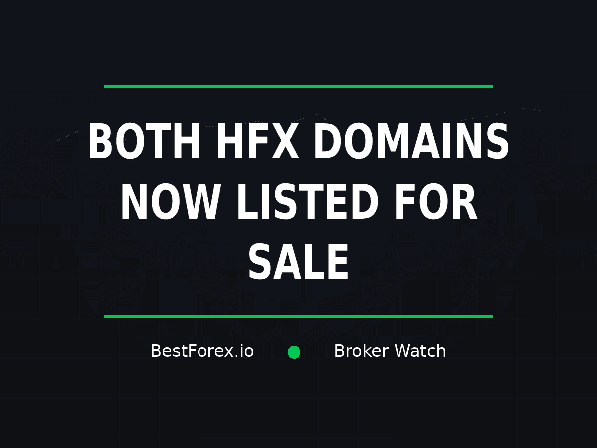 Both HFX domains are listed for sale — BestForex.io Broker Watch