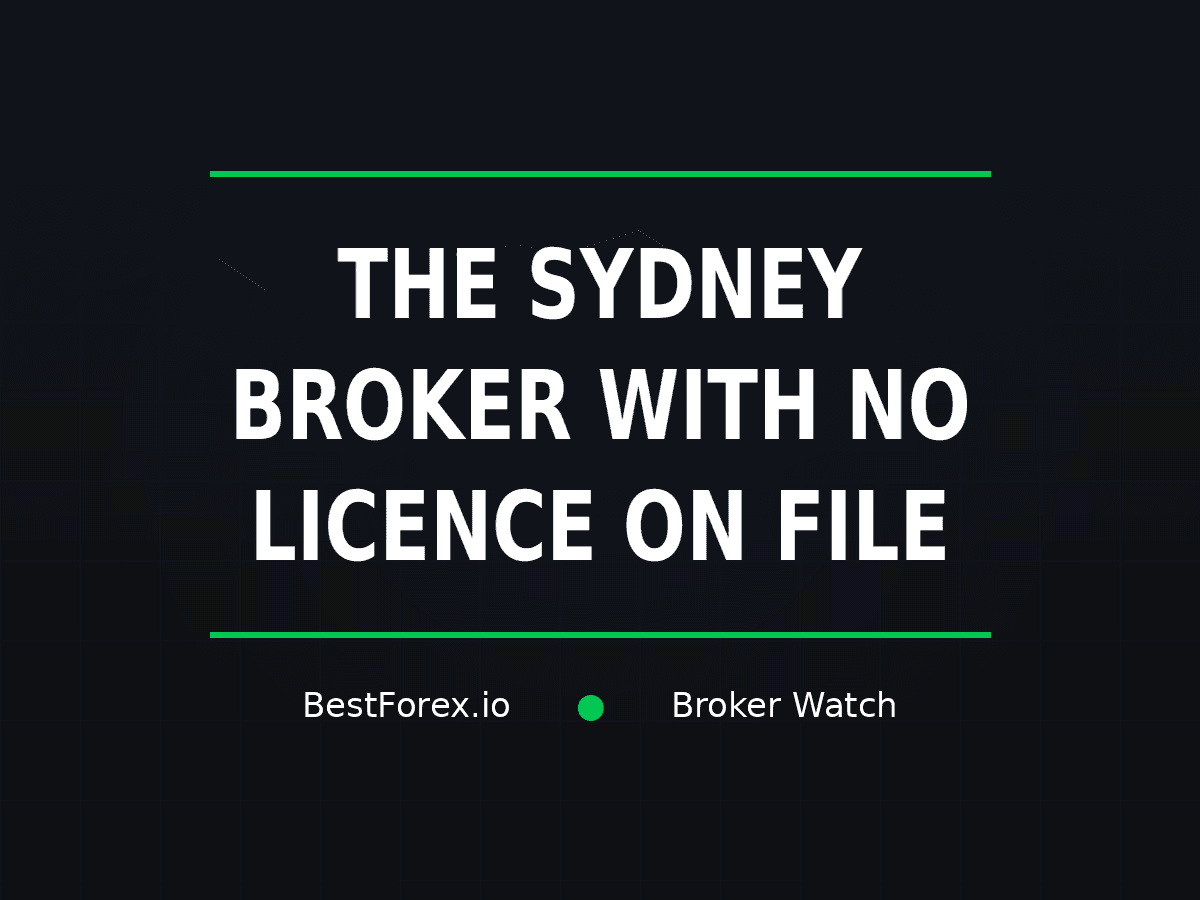 DecodeFX cover reads “The Sydney broker with no licence on file” over a dark market-grid background